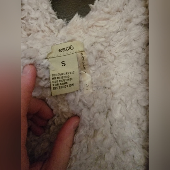 Sparkly sequin, furry, hooded vest, size small - Picture 2 of 5